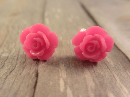 Cabochon Blumen Ohrstecker Blüte Rose